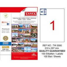 Tanex Laser Etiket TW 2000  210 x 297 mm